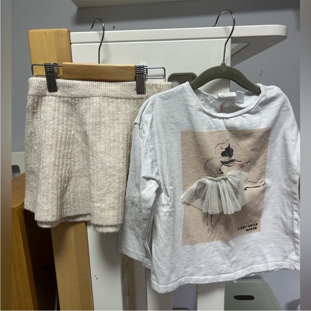 Zara Cream Knit Skirt for Kids